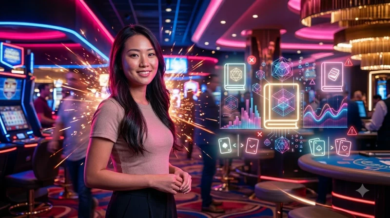 Lỗi thường gặp khi chơi baccarat ALO789 - lá bài với dấu chấm hỏi vàng
